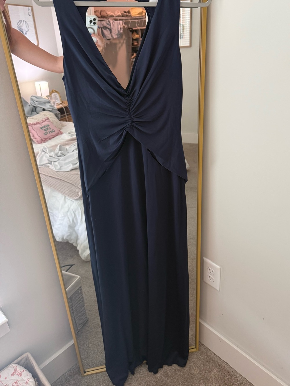 Princess Polly Navy Twist-Front Maxi Dress - Women's Evening Gown, Size 8
